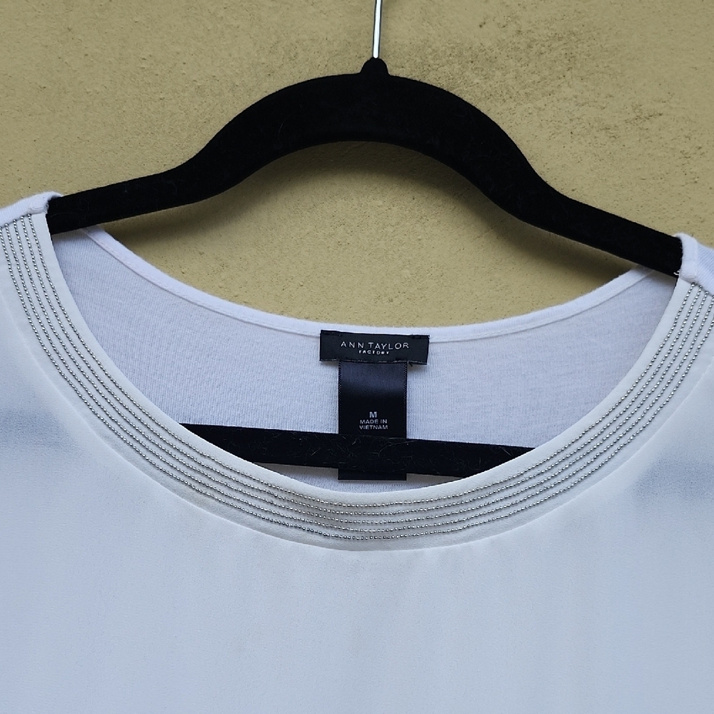 Ann Taylor Factory White Long Sleeve Top - Picture 4 of 6